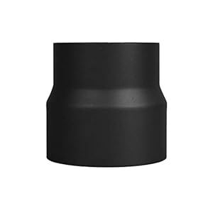 LANZZAS Kachelpijp reductie van Ø 130 mm naar Ø 120 mm – Kleur: zwart-metallic – vermindering van rookpijp