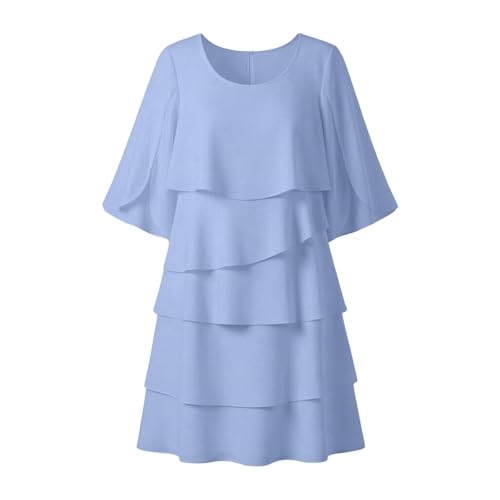 Robe tricotée coupe ample midi et décontractée à col rond