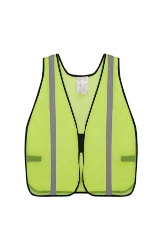 SIFE 1 Pack High Visibility Reflective Safety Vest,Made from Breathable and Neon Yellow Mesh Fabric,light weight for Man and Woman(Yellow-Grey, 1 pack)