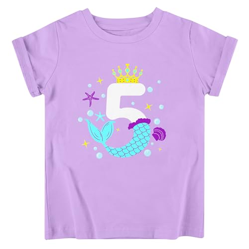 Lovekider Girls Birthday T Shirts Cotton Short Sleeve T-Shirts Tee Party Clothing 3-6 Years