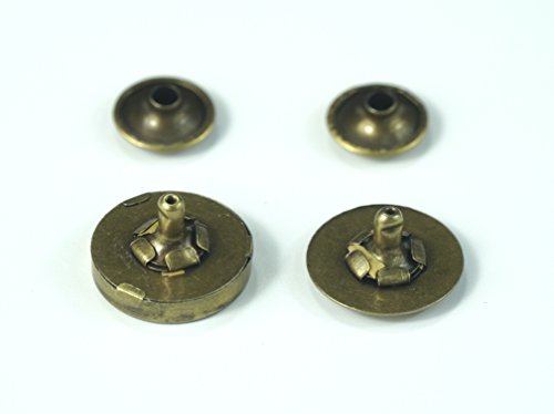 All In One Magnetic Snaps Purse Double Rivet Closures Round Clasp Stud Button (Antique Bronze 20 Sets) #TOP1