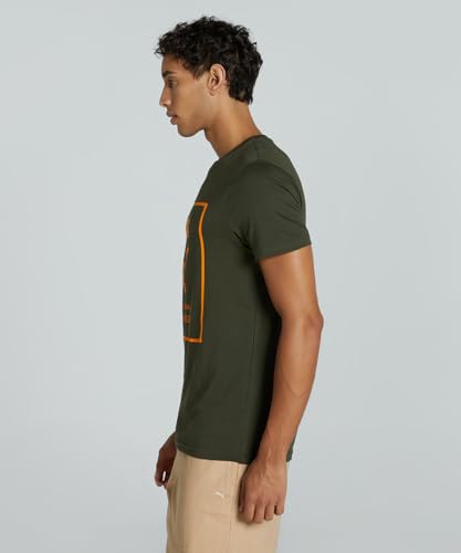 Image of Puma Men's Cotton Essential Box Graphic Print Slim Fit Tees