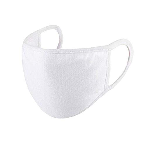 VONETTI 50 Stoffmasken waschbar- Mundschutz Maske in Einheitsgröße (Weiß, 50)