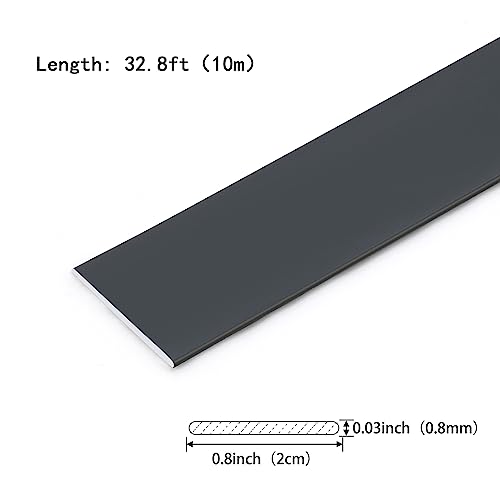 Matte Black Peel and Stick Wall & Molding Trim, Flexible DIY Strip For Mirror, Floor, Cabinet, Ceiling, Tile Edge (10m x 2cm)
