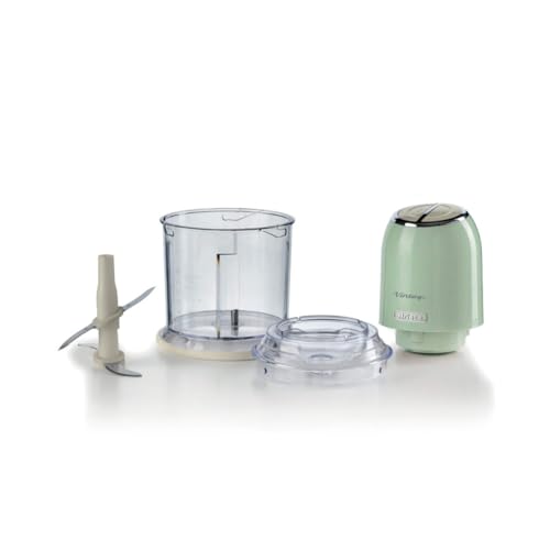 Ariete 438, Triturador e Processador de Alimentos Vintage Verde, 600 ml, 4 Lâminas de Aço Inoxidável