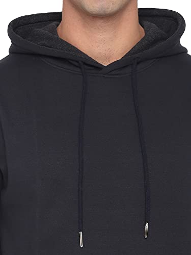 Image of Deniklo Men Polyester Fleece Printed Sweatshirt with Hoodie