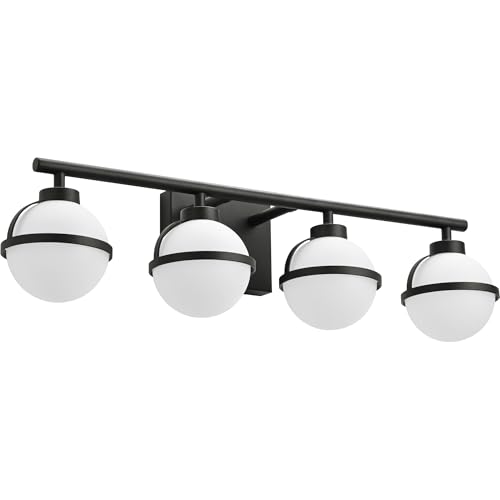 Image of SOLFART 4 Lights Bathroom Lights Over Mirror Vanity Lights for Bathroom Vintage Bathroom Light Fixtures Over Mirror Black Vanity Lighting Mirror Lights