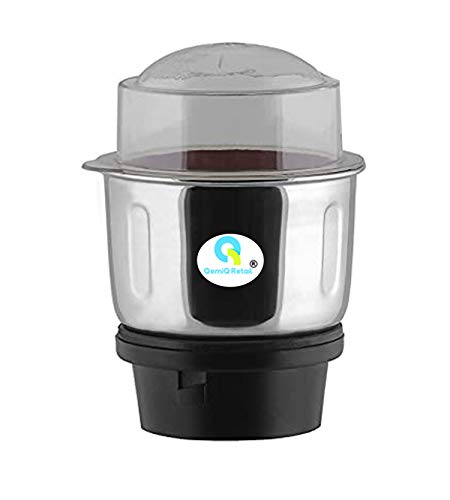 QemiQ Retail®- Chutney(small)jar compatible with "BAJAJ" Mixer Grinder models like GX15, GX10, GX10 DLx, Rex 500, Hexagrind, Platini PX7, Trio, Stormix, Twister 750, Easy 500, Ivory Crimson, Bravoo Dlx, GX3701, GX8, Glory, Classic, Pluto, GX1, Rex (400ML CAPACITY)