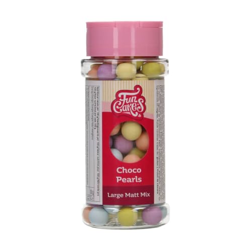 FunCakes Candy Perlas de Choco Grande Mate Mix: Cake Sprinkles, gran sabor a chocolate, perfecto para la decoración de tartas, choco perlas comestibles. 70 g.