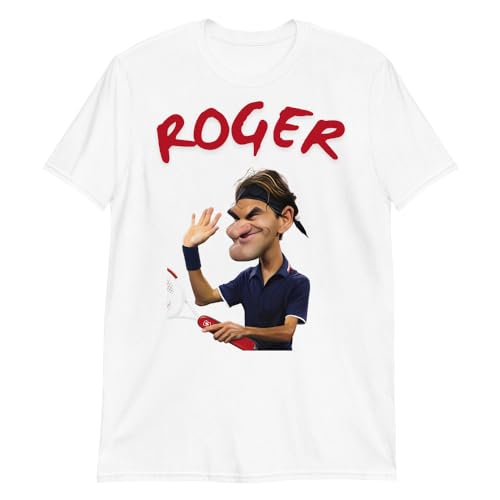 Camiseta Roger Federer | Deporte | Tenis | Padel | Regalo | Cumpleaños | Camiseta Roger | T-Shirt Federer, blanco, M