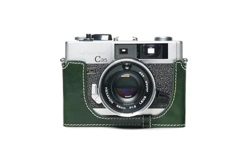 Housse Konica C35 FD cuir véritable vert : protégez votre appareil