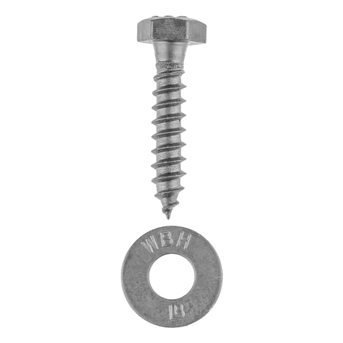 Makers Bolt LBK2524GV100 1/4 X 1-1/2 (100 Pack) Lag Screw Kit, 100 Screws And 100 Washers, Hot Dip Galvanized, Meets Asme B18.2.1 Industrial/Commercial Grade By Makers Bolt thumb #1