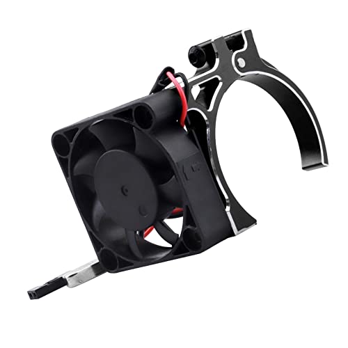 Rc Motor Heat Sink With 40Mm Cooling Fan Thermal Sensor For 42Mm Motors Brushless/Brushed 4268-4274 Compatible With Arrma 6S Blx Traxxas E-Revo Udr (Black) #TOP3