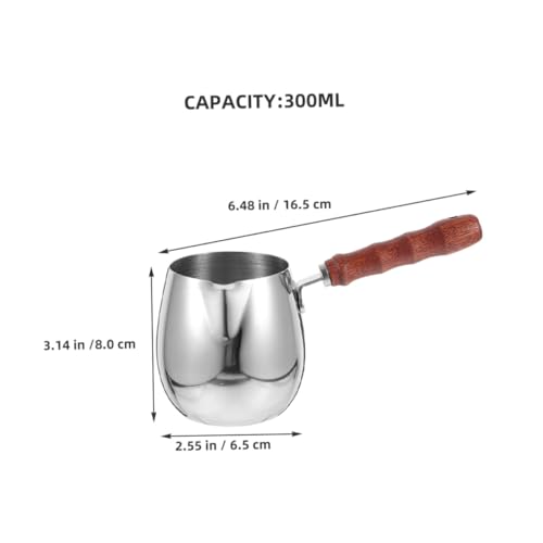 Cafetera árabe PRETYZOOM en acero inoxidable con detalles de madera 3