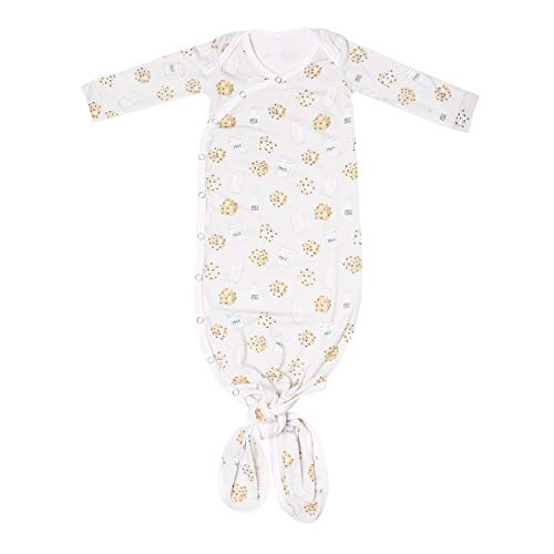 Image of Copper Pearl Baby Gown - Knotted Newborn Sleepers for Baby Boy and Girl, Soft Stretchy Long Sleeve Infant Gowns with Bottom Tie and Hand Mittens, Perfect Hospital Coming Home Outfit (Chip)
