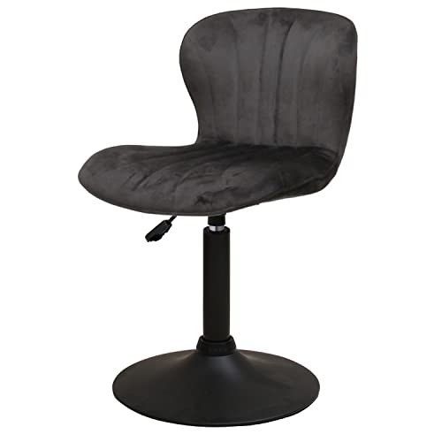 ダイニングチェア 昇降式 高さ調整 カウンターチェア 低め ロー 回転 スツール 椅子 ラウンジ ベルベット ベロア 黒脚タイプ FK-685S(ローズブラック)