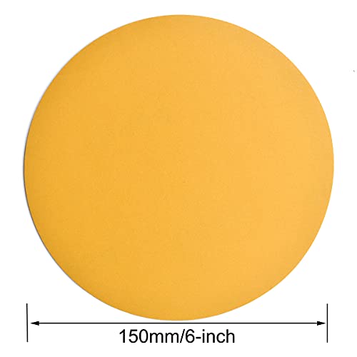 Image of 6-Inch No-Hole Hook and Loop Sanding Discs 600-Grit, Random Orbital Sandpaper for Automotive and Woodworking, 100-Pack