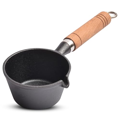Image of AADHIK Cast Iron Tadka Pan Vaghar Chounk Pan | Small Frying Tempering Kadai | Kitchen Accessories | 100 ml Pre Seasoned Iron Pan | Gas Stove Compatible for Dal Spices & Quick Fry
