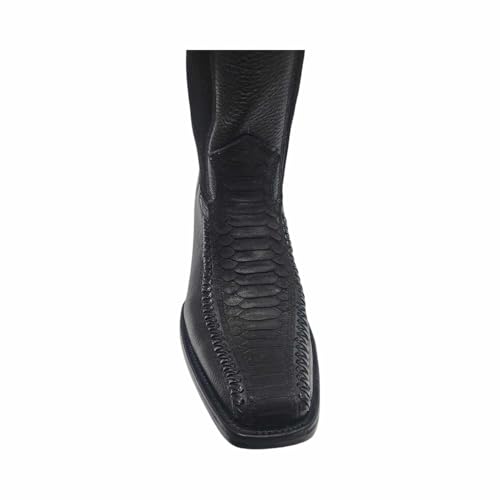 Men's PYTHON print Western Cowboy Leather Zipper Boots Dubai Toe & Leather Sole4