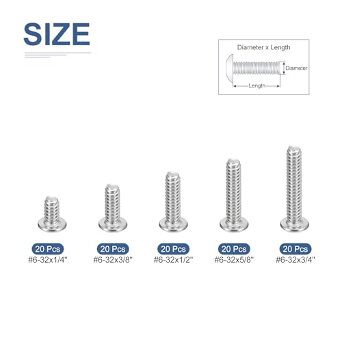 DTGN 100Pcs #6-32 Button Head Socket Cap Screws Kit - Image 2