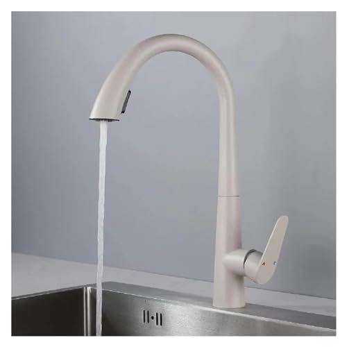 Mitigeur d'évier extractible au design noir mat avec double bec et rotation 360°