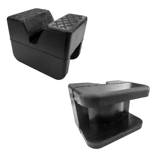 Image of Jack Pad Adapter, Rubber Floor Jack Stand Pads, Universal Heavy Duty Slotted Frame Rail Pinch Weld Protector (2Pcs)