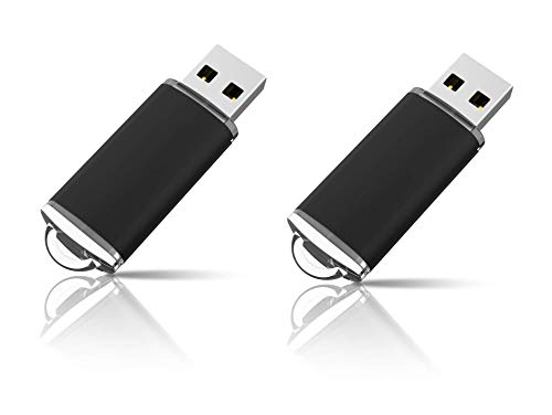 USB Memory Stick, EAZOR USB Flash Drive 64 GB Bulk Memory Stick Jump Drive External Drives USB Stick USB Storage Portable Thumb Drive Pen Drive Pack 2 Black (64G-Black*2pack)