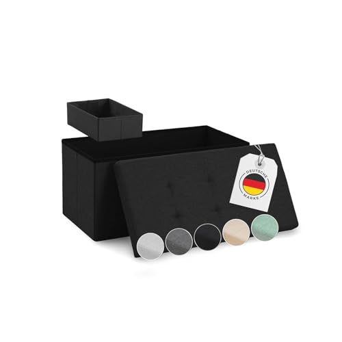 Blumtal Sitzbank mit Stauraum + extra Box - Truhenbank mit Stauraum...