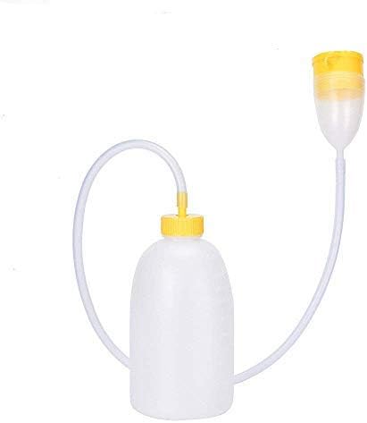 Male Bed Pee Urinal Bottle &Female Urination Device 1700ML Travel Male Bed Pee Urinal Bottle Night Drainage Container Set Plastic Urinal Bottle(Yellow)&Female Urination Device(Orange)