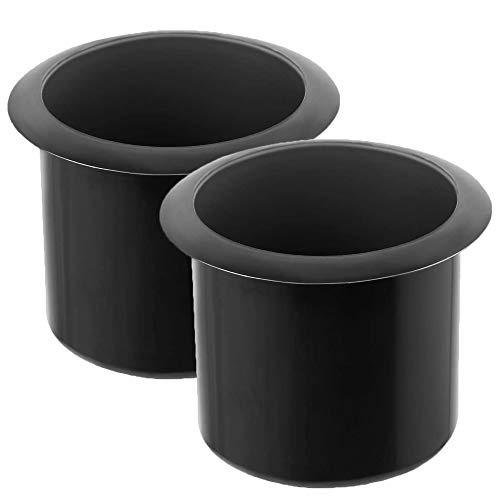 GYBest 2 Pcs Plastic Black Cup Holder, Recliner-Handles Replacement Cup Holder Insert for Sofa Boat Couch Recliner Poker Table (Bottom: 3.54