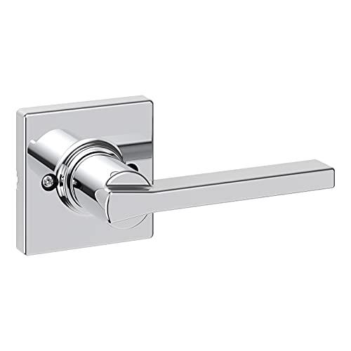 Image of Kwikset Casey Interior Passage Door Handle, Lever for Closet and Hallway Doors, Reversible Non-Locking Handle Lever, Polished Chrome (Pack of 12)