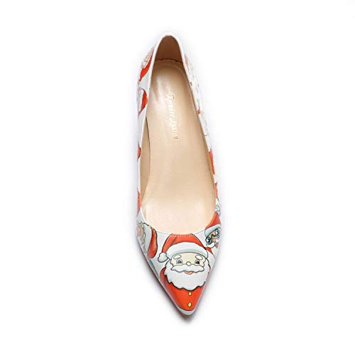 Image of Reindee Lusion Womens Low Kitten Comfortable High Heels Music Note Printed Closed Toe Sexy Pumps Shoes