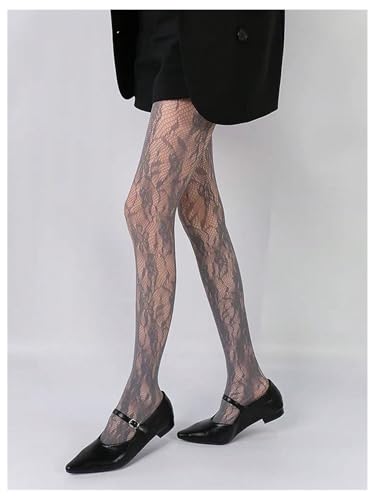 Image of Milumia Women's Floral Lace Tights Y2k Patterned Fishnet Pantyhose Sexy Stockings