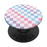 Candy Ice Retro Checkerboard Pink Blue Purple Checkered PopSockets Adhesive PopGrip
