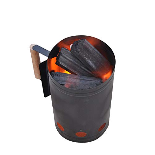 JUNJP Charcoal Barbecue Chimney Starter, Fire Briquette Charcoal Starters Can Canister, Bbq Chimney Lighter Basket, for Camping Picnic Outdoor Cooking Accessories