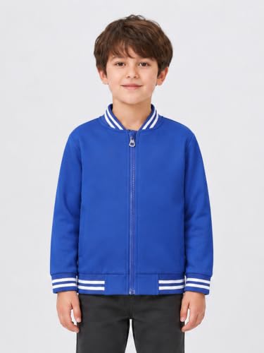 Image of LittleSpring Boys Girls Varsity Baseball Jacket Zip Up Bomber Jacket Thin 2-10Years