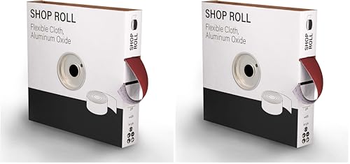 VSM 1" x 50yd (150'), 180 Grit (Very Fine) Aluminum Oxide Sanding Shop Roll, F-Weight Cotton Cloth Backed Sandpaper Roll for Hand Finishing, Woodworking, Metal Working, Polishing (Pack of 2)
