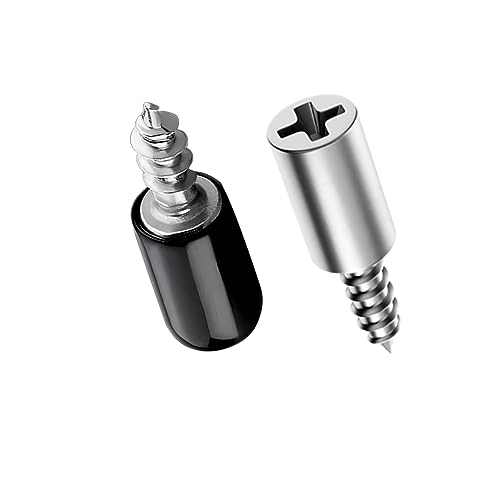 Qrity 12 Pcs Shelf Support Pegs, Cabinet Laminate Support Shelf Pins with Black Anti-Slip Cover, Integrated Self-Tapping Screws, for Kitchen, Bookcases