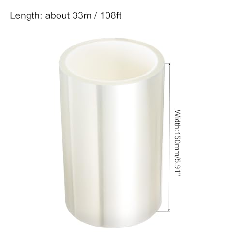Image of uxcell Clear Heat Tape, 1 Roll 150mmx33m 108ft High Temperature Heat Resistant Tape for Sublimation,Heat Vinyl Press,Heat Transfer, Circuit Board, No Residue