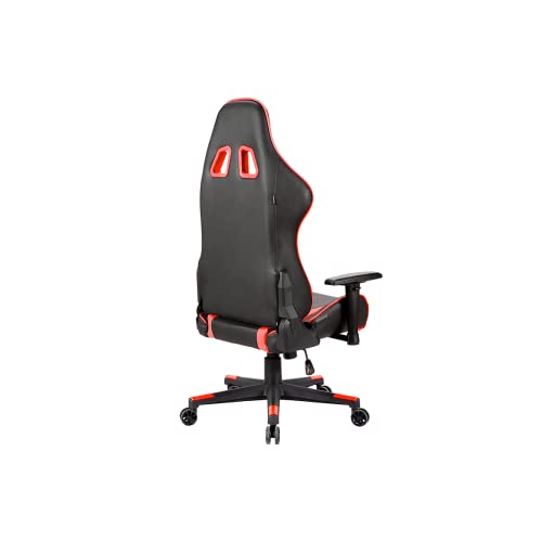 Kitsune Sedia gioco professionale, regolabile inclinazione e altezza, braccioli regolabili in 2D, base in nylon, reclinabile a 180°, ergonomica, gas a pistoni di classe 4, similpelle, rosso - Sedia gaming - Immagine 10
