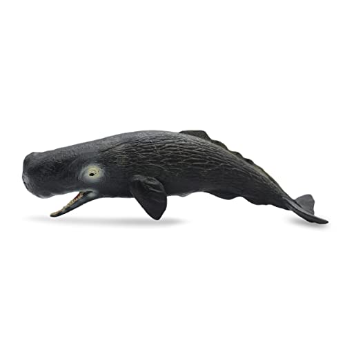 Image of SmilerSmile 8.3 inch Sperm Whale Figurine Plastic Sea Creature Toy for Toddlers | Solid PVC Action Figure, Simulation Sea Animals, Educational Ocean Animal Model, Non-toxic Safe Bath Toy for Kids