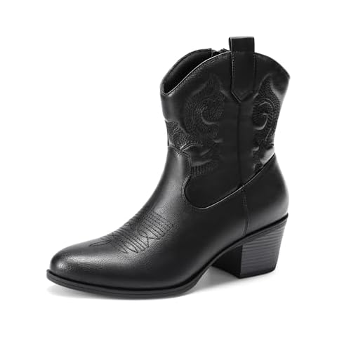 DREAM PAIRS Women's Cowboy Ankle Boots Cover