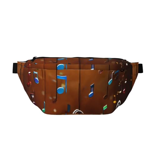 Sac banane de course à pied imprimé musique et ceinture réglable
