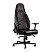 Produktbild noblechairs ICON Gaming Stuhl Schwarz - Bürostuhl Ergonomisch Leder - Ergonomischer Schreibtischstuhl mit Rollen - Chefsessel Echtleder - Gaming Chair PC - Ergonomic Office Chair - Inklusive Kissen