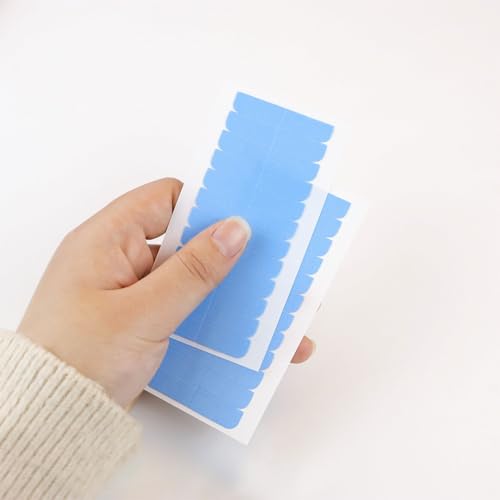 60 Pieces Hair Extension Tape Tabs Double Sided Hair Tape Wig Tape Adhesive Replacement Tapes for Human Hair Extensions Waterproof Tape in Tape Extension Replacement for Front Lace Beauty Tools (Blue)
