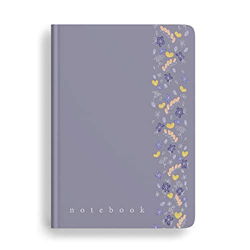 Image of Factor Notes Hardbound Notebook: 100 GSM Ivory Shade Paper, Lay-Flat Journal Diary, 3 Bookmarks, Inner Pocket, A5 Size, 200 Pages (The Lavender Wildflower - Dot Grid)