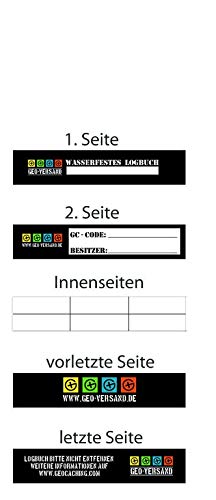 geo-versand 50 x WASSERFESTES Logbuch f. Petlinge aus Kunststoffpapier Geocaching Logbücher