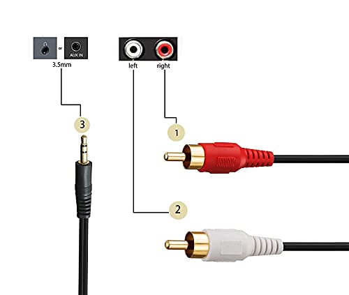 Pluto Accessories 10 Mtr Audio 2RCA Stereo Cables with 3.5mm Aux Jack for Home Theaters, Music Players, Set-up Boxes, DVD Players, Speakers and LCD/LED Tv.10 Meter (32.8 Feet) Black 7 319vn4PO9IS