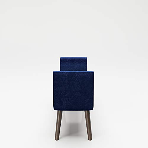 Banco de terciopelo azul PLAYBOY 737201BL con patas de madera resistente 7