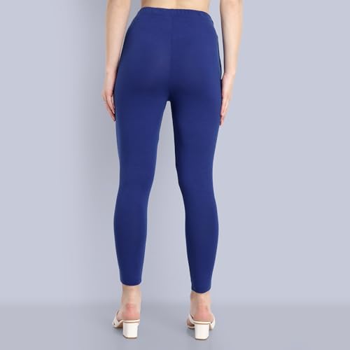 Image of ONE SKY Women Ankle Length Leggings | Premium Cotton Modal Spandex Blend | High Waist Stretchable & Bio-Washed Fabric | Colour-Lock | Ethnic Leggings for Women
